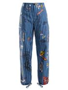 Matchesfashion.com Vetements - Striped Cargo Trousers - Womens - Blue White