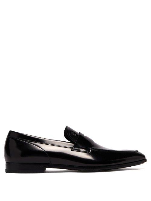 Matchesfashion.com Tod's - High Shine Leather Penny Loafers - Mens - Black