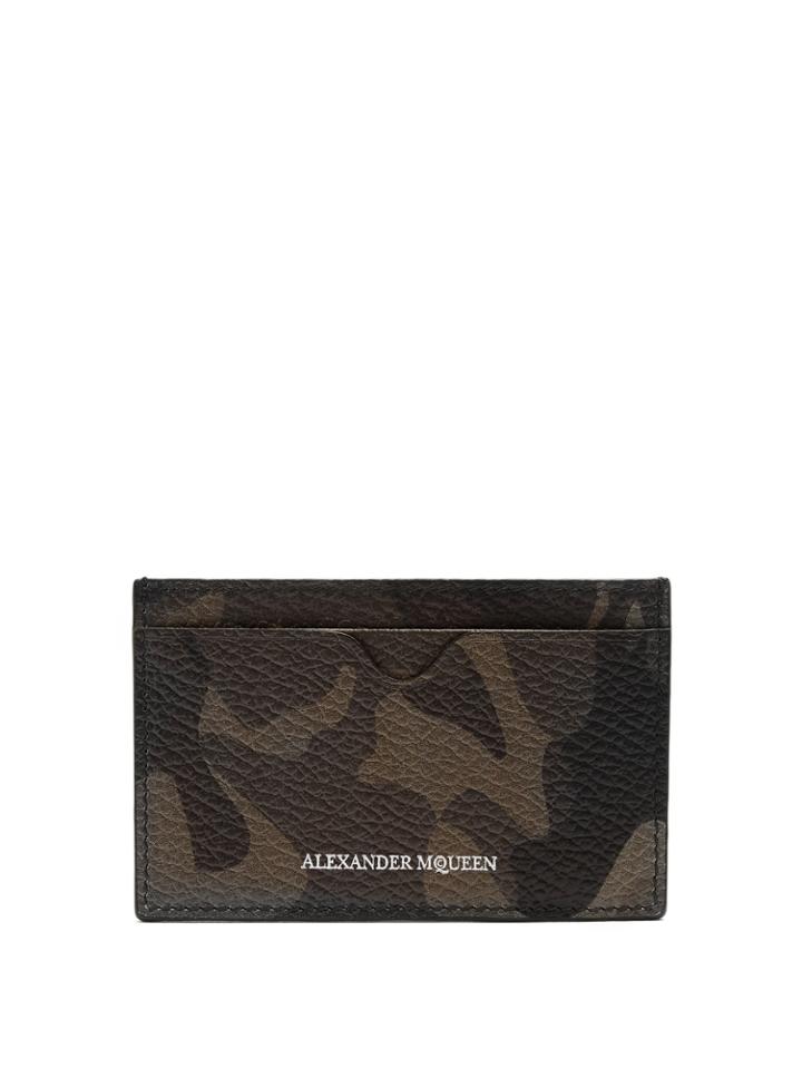 Alexander Mcqueen Camouflage Leather Cardholder