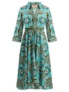 Matchesfashion.com Le Sirenuse, Positano - Lucy Aretusa Print Cotton Shirtdress - Womens - Green Print