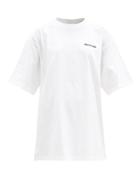 Matchesfashion.com Balenciaga - Logo-embroidered Cotton-jersey T-shirt - Womens - White Black