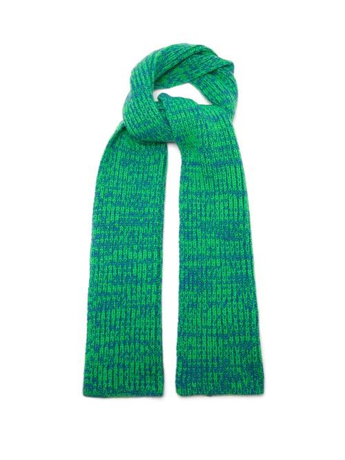 The Elder Statesman - Ribbed Cashmere Scarf - Womens - Green Multi