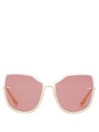 Matchesfashion.com Moy Atelier - Nobody's Darling Oversized Gold Plated Sunglasses - Womens - Pink