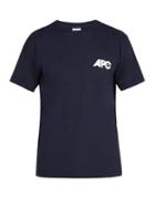 Matchesfashion.com A.p.c. - Burnette Logo Print Cotton Jersey T Shirt - Mens - Navy