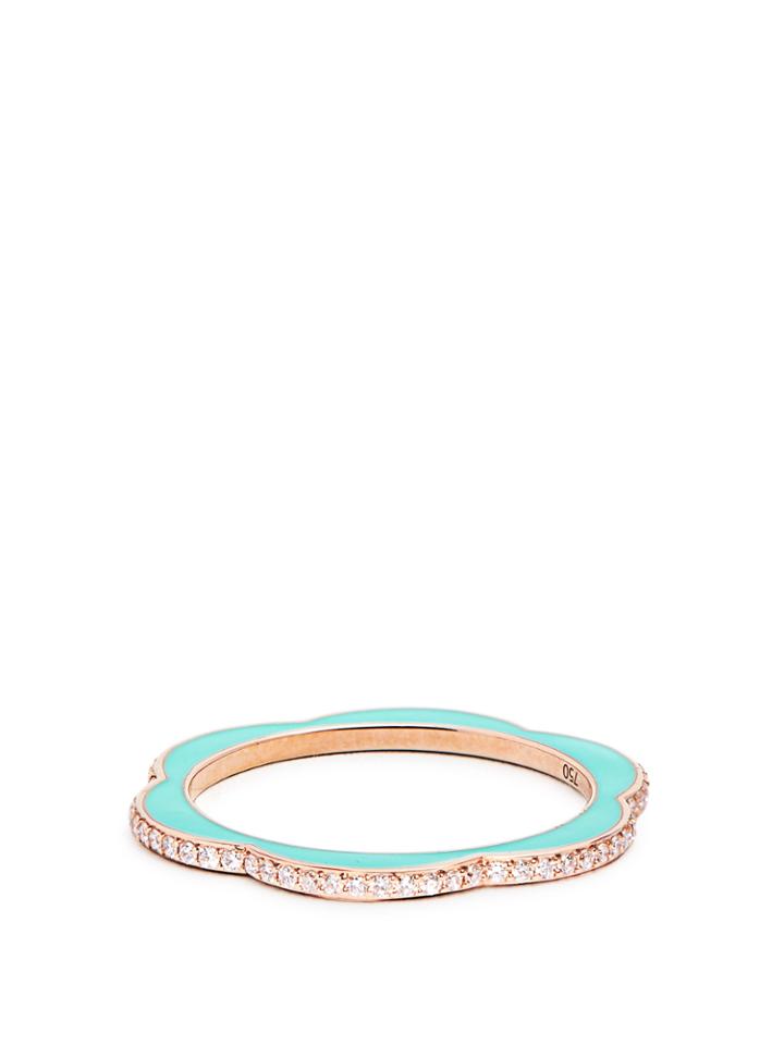 Raphaele Canot Happy Deco Diamond, Enamel & Rose-gold Ring
