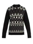 Matchesfashion.com Prada - Geometric Print Wool Sweater - Mens - Black