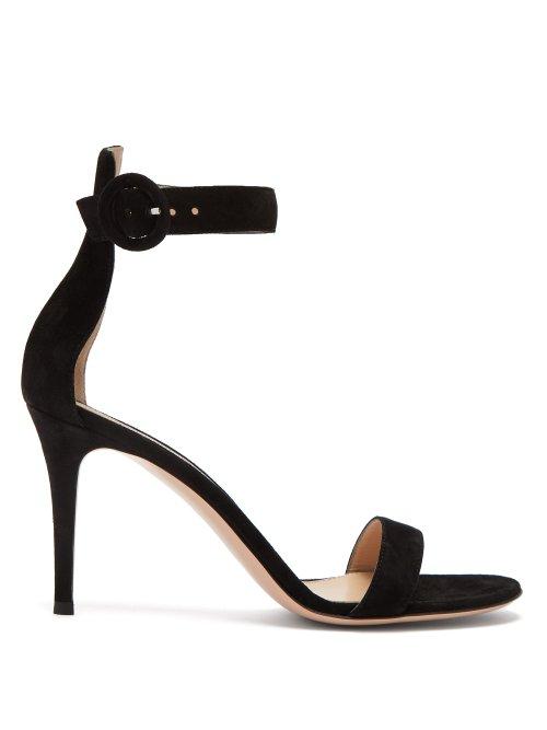Matchesfashion.com Gianvito Rossi - Portofino 85 Suede Sandals - Womens - Black