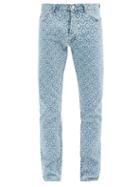 Matchesfashion.com Casablanca - Monogram-print Twill Straight-leg Jeans - Mens - Blue