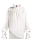 Jw Anderson Pleated-neck Cotton Blouse