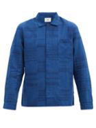 Matchesfashion.com Folk - Panelled Cotton-chambray Shirt - Mens - Dark Blue
