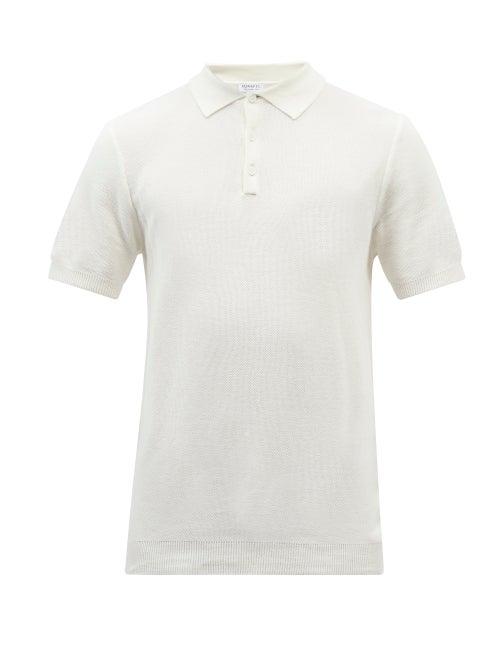 Mens Rtw Sunspel - Knitted-cotton Polo Shirt - Mens - Cream