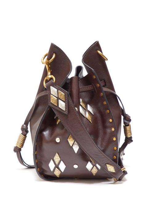 Matchesfashion.com Isabel Marant - Radja Embellished Leather Bucket Bag - Womens - Dark Brown
