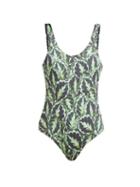 Matchesfashion.com Reina Olga - For A Rainy Day Leaf Print Swimsuit - Womens - Green Multi