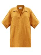 Matchesfashion.com Raey - Patch-pocket Linen Smock Top - Womens - Bronze