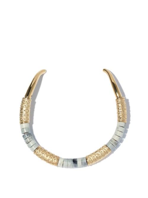 Matchesfashion.com Etro - Textured Metal & Resin Choker - Womens - Gold Multi