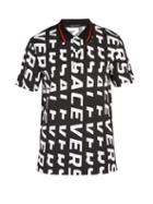 Matchesfashion.com Versace - Logo Print Cotton Polo Shirt - Mens - Black White