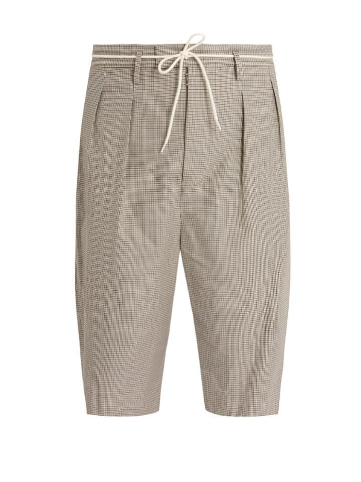Maison Margiela Micro-houndstooth Wool-blend Shorts