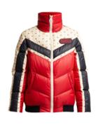 Matchesfashion.com Gucci - Chevron Panelled Quilted Jacket - Womens - Red