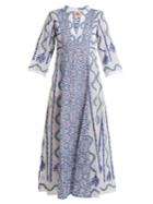 Le Sirenuse, Positano Giada Kantha Embroidered Cotton Dress