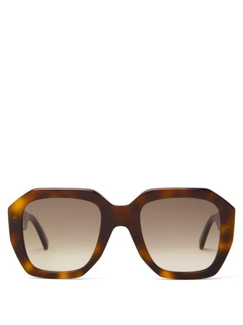 Matchesfashion.com Celine Eyewear - Oversized Round Tortoiseshell-acetate Sunglasses - Womens - Tortoiseshell