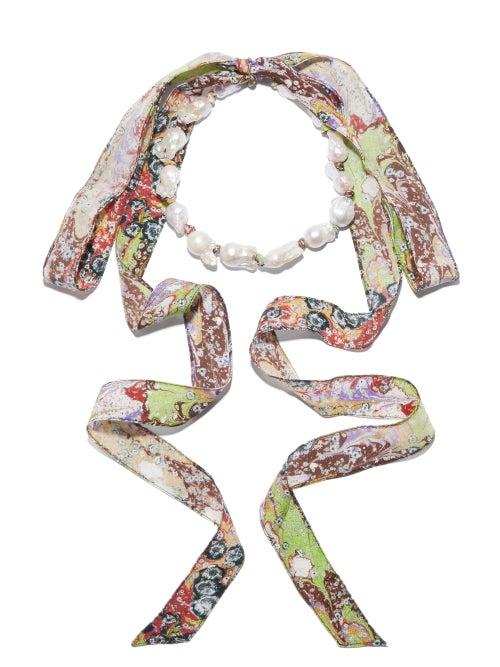 Chlo - Darcey Pearl-embellished Scarf Necklace - Womens - Pearl