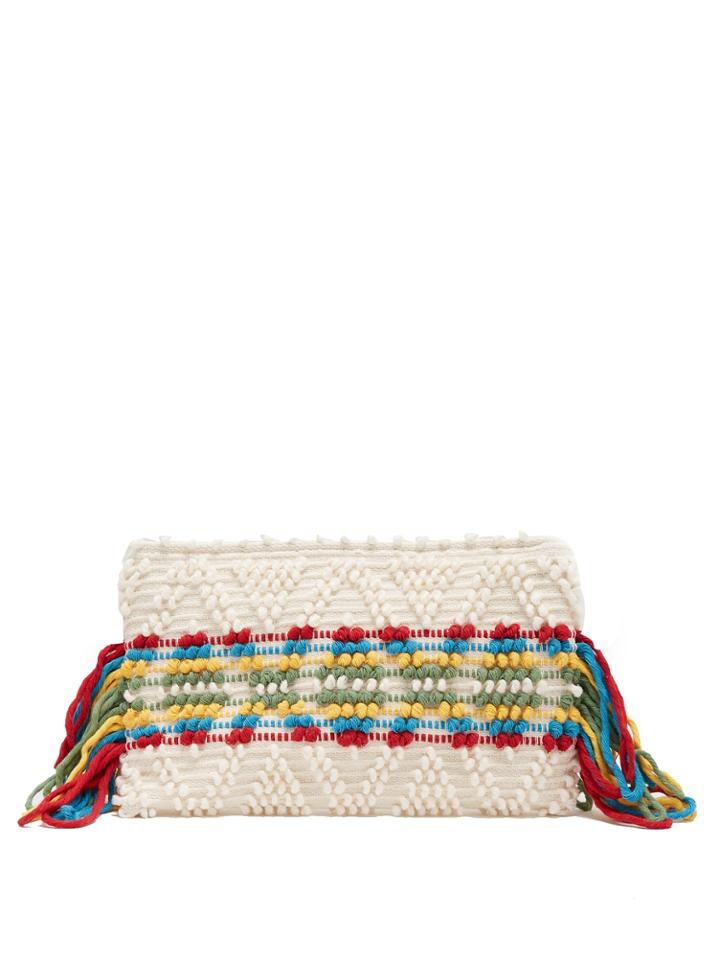 Antonello Tedde Piattina Cotton Horizontal Stripe Clutch