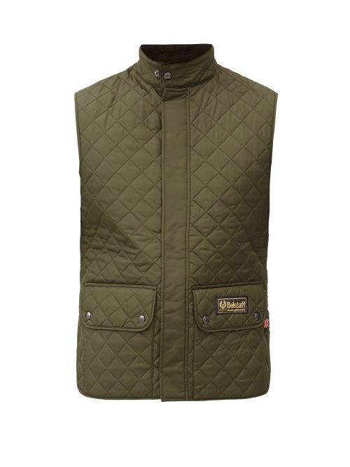Matchesfashion.com Belstaff - Diamond-quilted Recycled-shell Gilet - Mens - Khaki