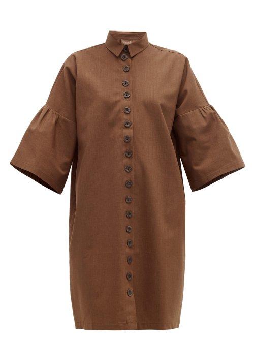 Matchesfashion.com Albus Lumen - Lerache Cotton Canvas Shirtdress - Womens - Brown