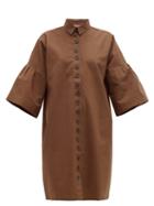 Matchesfashion.com Albus Lumen - Lerache Cotton Canvas Shirtdress - Womens - Brown