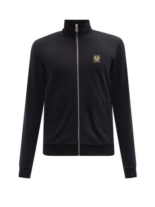 Matchesfashion.com Belstaff - Logo-patch Zipped Cotton-jersey Track Jacket - Mens - Black