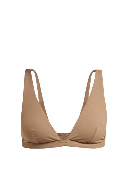 Matchesfashion.com Skin - The Rosie Triangle Bikini Top - Womens - Brown