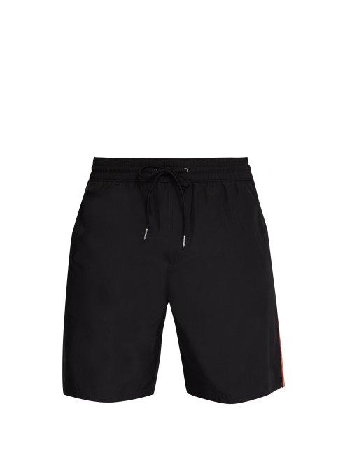 Matchesfashion.com Burberry - Guildes Icon Stripe Swim Shorts - Mens - Black