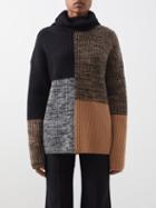 Joseph - Patchwork Roll-neck Merino Sweater - Womens - Camel