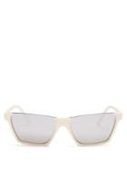 Matchesfashion.com Celine Eyewear - Rectangular Frame Acetate Sunglasses - Womens - Ivory