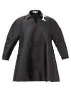 Shushu/tong - Bow-embellished Satin Mini Dress - Womens - Black