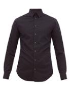 Matchesfashion.com Giorgio Armani - Geometric Flocked Velvet Shirt - Mens - Black Navy