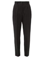 Matchesfashion.com Dolce & Gabbana - Chalk-stripe Slim-fit Wool-blend Trousers - Womens - Grey Multi