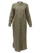 Matchesfashion.com Gioia Bini - Emma Linen Shirtdress - Womens - Khaki