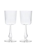 Matchesfashion.com R+d.lab - Set Of Two Luisa Calice Wine Glasses - Clear