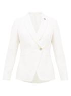Matchesfashion.com Brunello Cucinelli - Double-breasted Linen-blend Blazer - Womens - Ivory