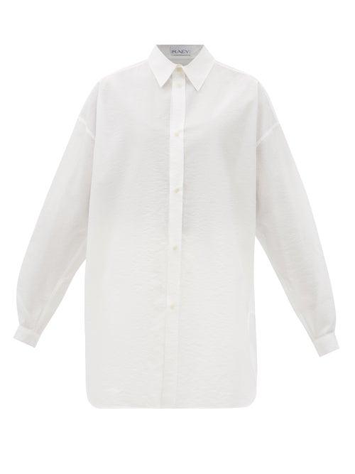 Raey - Oversized Dropped-shoulder Cotton-blend Shirt - Womens - White
