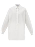 Raey - Oversized Dropped-shoulder Cotton-blend Shirt - Womens - White