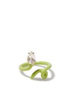 Matchesfashion.com Bea Bongiasca - Baby Vine Crystal, 9kt Gold & Enamel Ring - Womens - Green