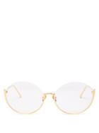 Matchesfashion.com Linda Farrow - Rae 18kt Gold-plated Titanium Glasses - Womens - Gold