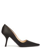 Matchesfashion.com Prada - Angular Heel Satin Pumps - Womens - Black