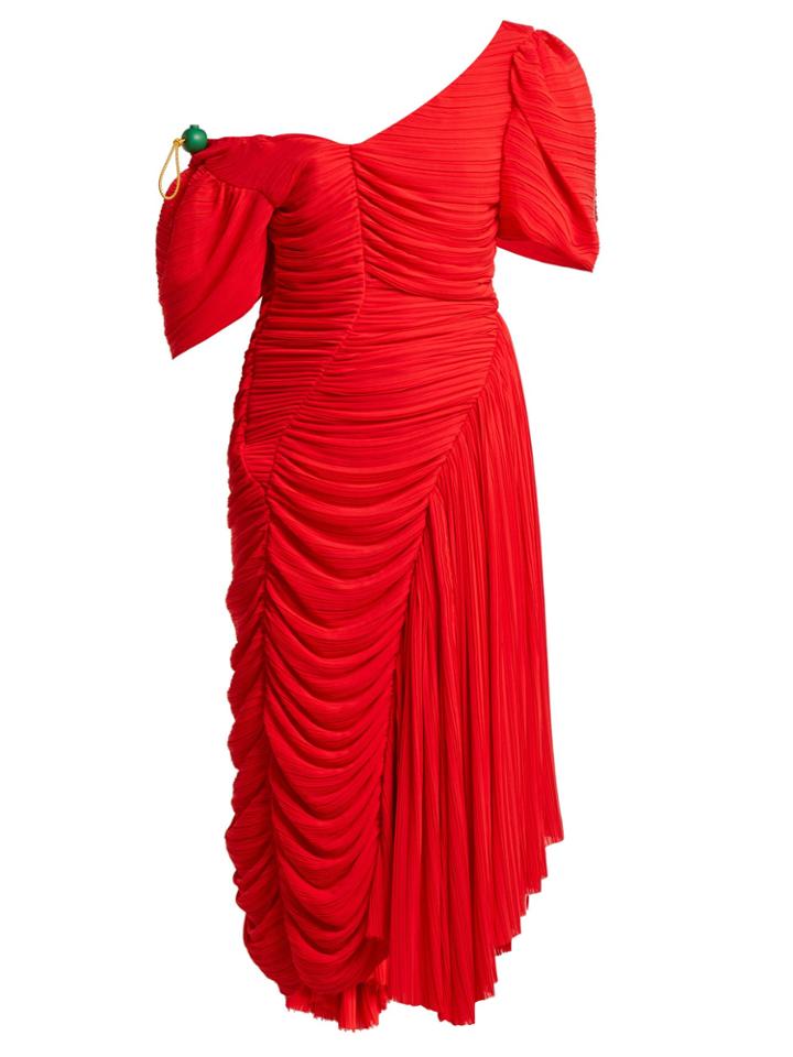 Preen By Thornton Bregazzi Kesia Asymmetric Georgette Dress