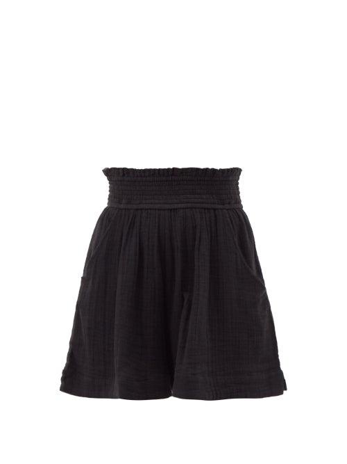 Matchesfashion.com Anaak - Adrian Elasticated-waist Cotton Shorts - Womens - Black