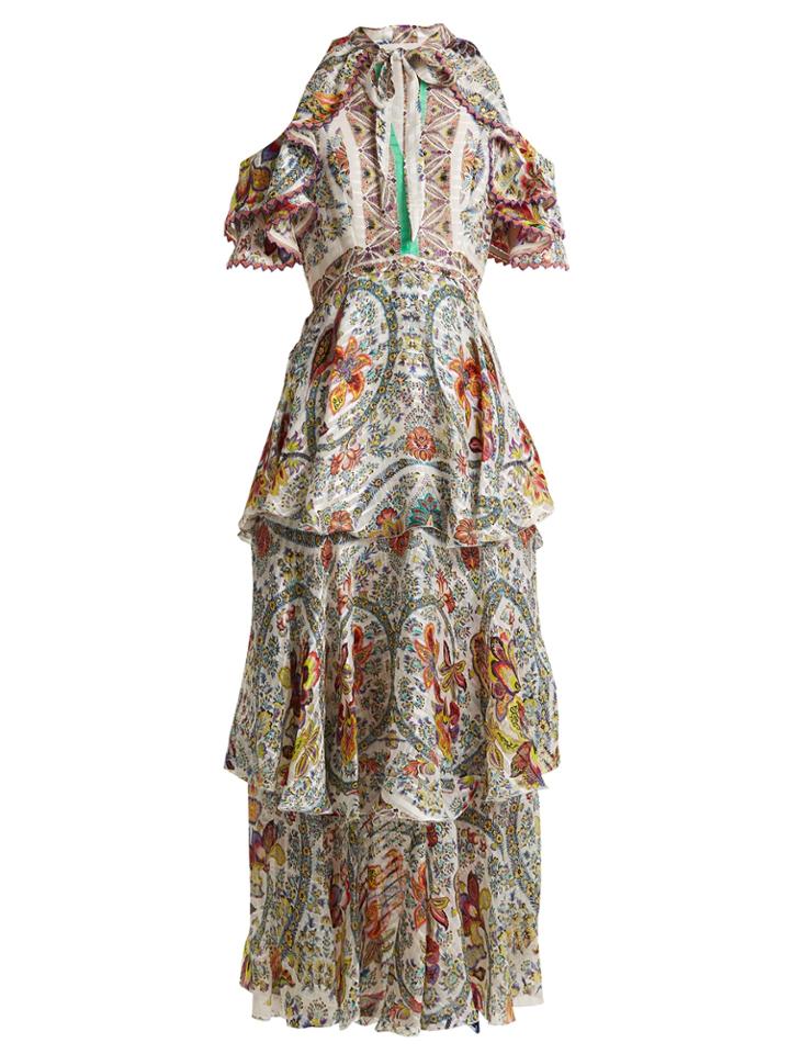 Etro Scorpione Silk Crepe De Chine Dress