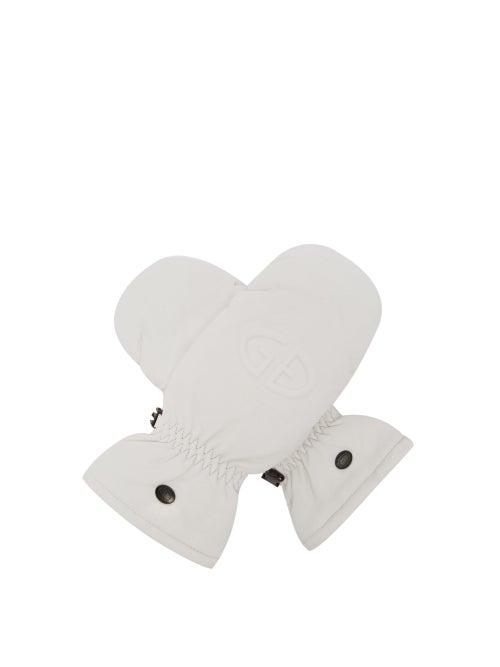 Matchesfashion.com Goldbergh - Hilja Logo-embossed Padded-leather Ski Mittens - Womens - White