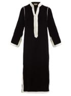 Matchesfashion.com Muzungu Sisters - Alia Woven-trim Velvet Tunic Dress - Womens - Black White